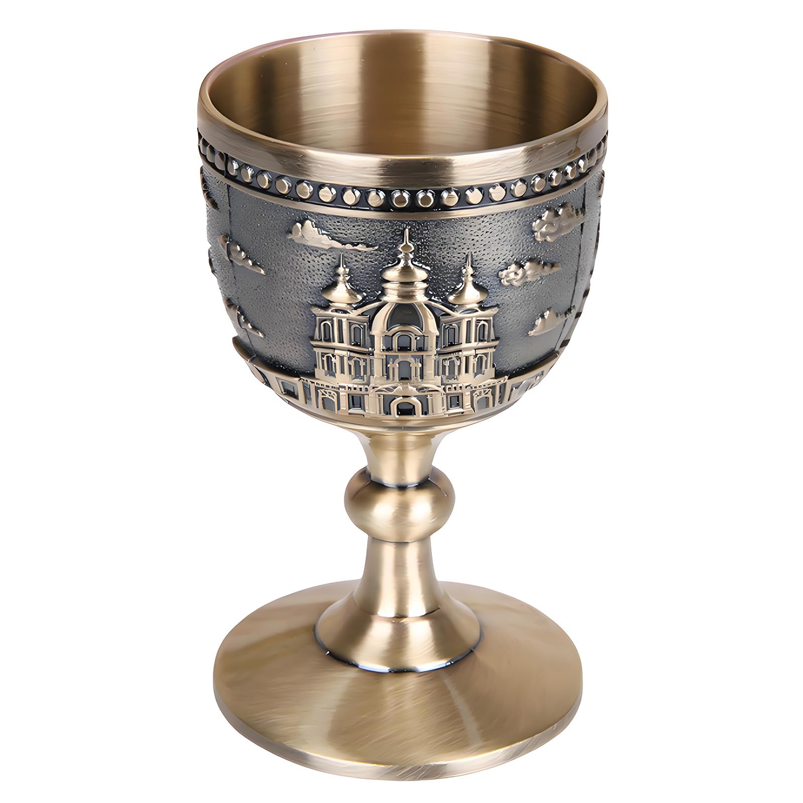 CAZSTYK Premium Zincs Alloy Tall Glass for Vodka Tequilas Liquor Drinking Glass Russian Metal Goblet