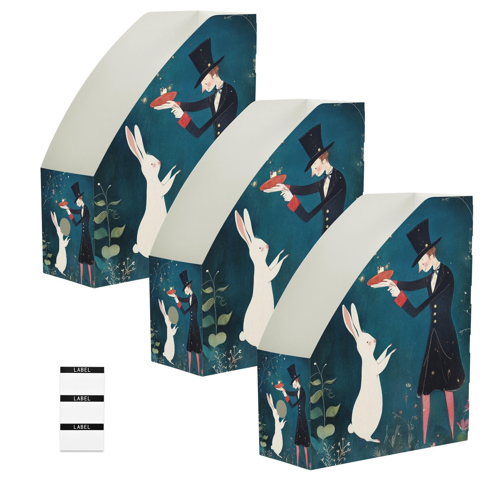 Organiseur papier pour la maison et le bureau boîte de rangement magazine lapin pliable