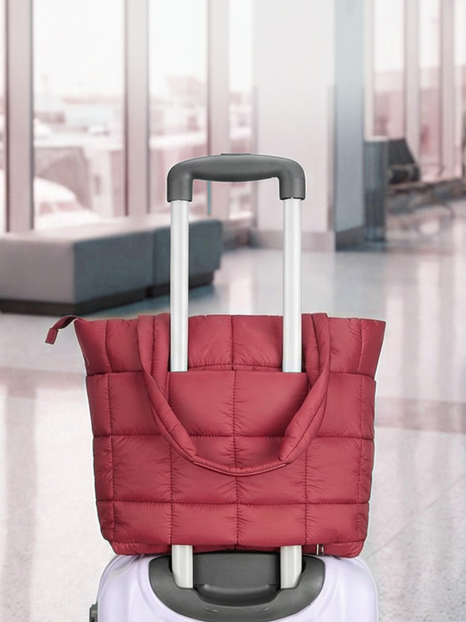 Genie PlushTote Bag For Girls in |13 Inch-15 Litres With One Compartment, Laptop Sleeve And Organizer |Best For Laptop, Makeup, Journal, Cables & College/Work - Maroon 3