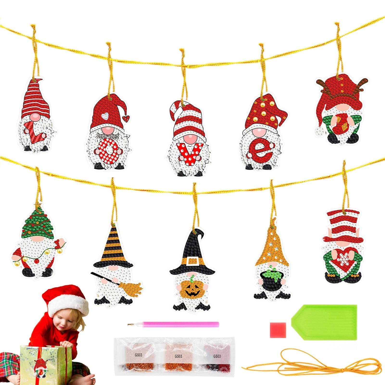 INCOK DIY Diamant-Malerei Schneemann – Doppelseitiges Weihnachtsornament, 5D Strass, Inkl. Werkzeug