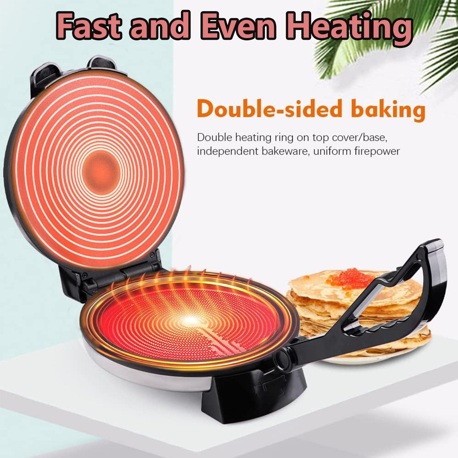 Roti Maker Chapati Maker - Pressa per Tortilla in Stile Messicano, per Realizzare Tortillas Fatti in casa, Tacos Flatbreads Chapati, in Acciaio Inox,110v-1100W