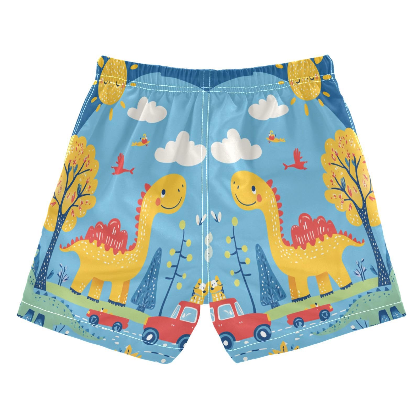 Jucciaco Boys Swim Trunk Quick Dry Beach Board Shorts Dinosaur Sun Cute Swimwear for Kids