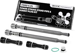 Xotic Performance Stand Pipe & Dummy Plug Kit 6.0L Powerstroke 04.5-10 | OEM replacement kit. Fits Ford F250/F350/F450/F550 6.0L Powerstroke 2004.5-2010. 6E7Z-9A332-B. Fuel supply tube. SP100