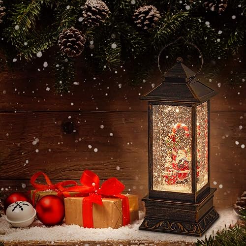 Miniatura 4 de Linterna musical de globo de nieve de Navidad, linterna giratoria brillante de 12 pulgadas con temporizador de 6 horas, funciona con USB y funciona