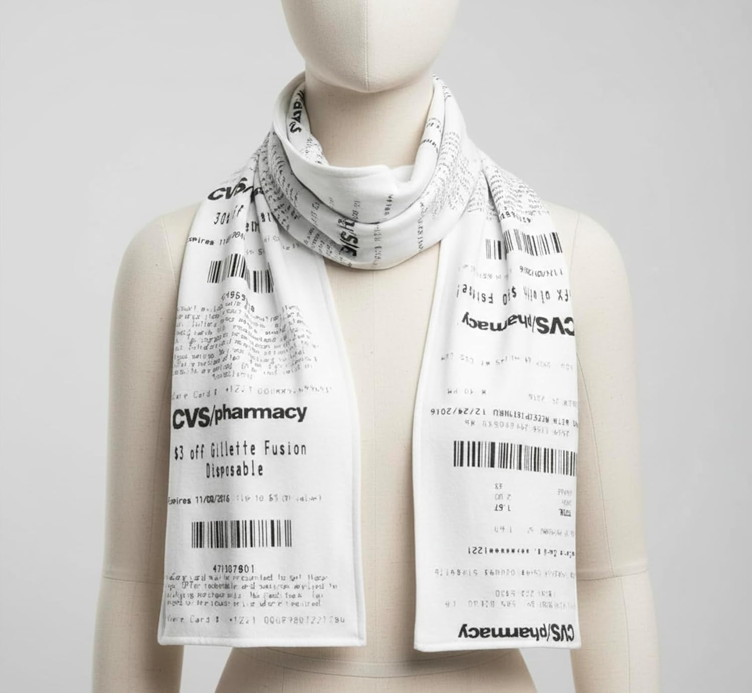 CVS Receipt Scarf – Original Double-Sided Funny Receipt Print 100% Fleece Scarf, Extra Long Novelty Gag Gift - Image 5