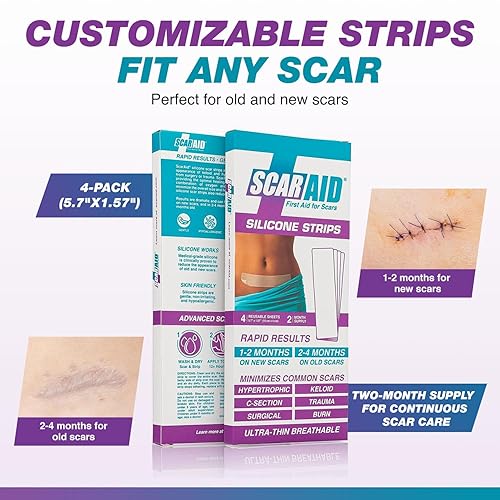 Miniatura 3 de Láminas de gel de silicona de grado profesional clínicamente probadas, reutilizables, lavables y personalizables para cicatrices más suaves