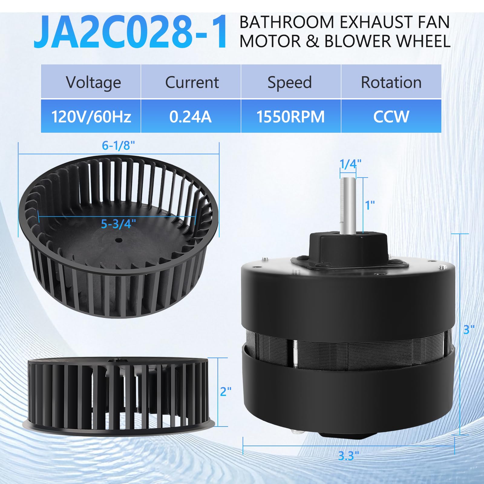 Amazon.com: JA2C028-1 for 8662 Bathroom Exhaust Fan Motor & Blower