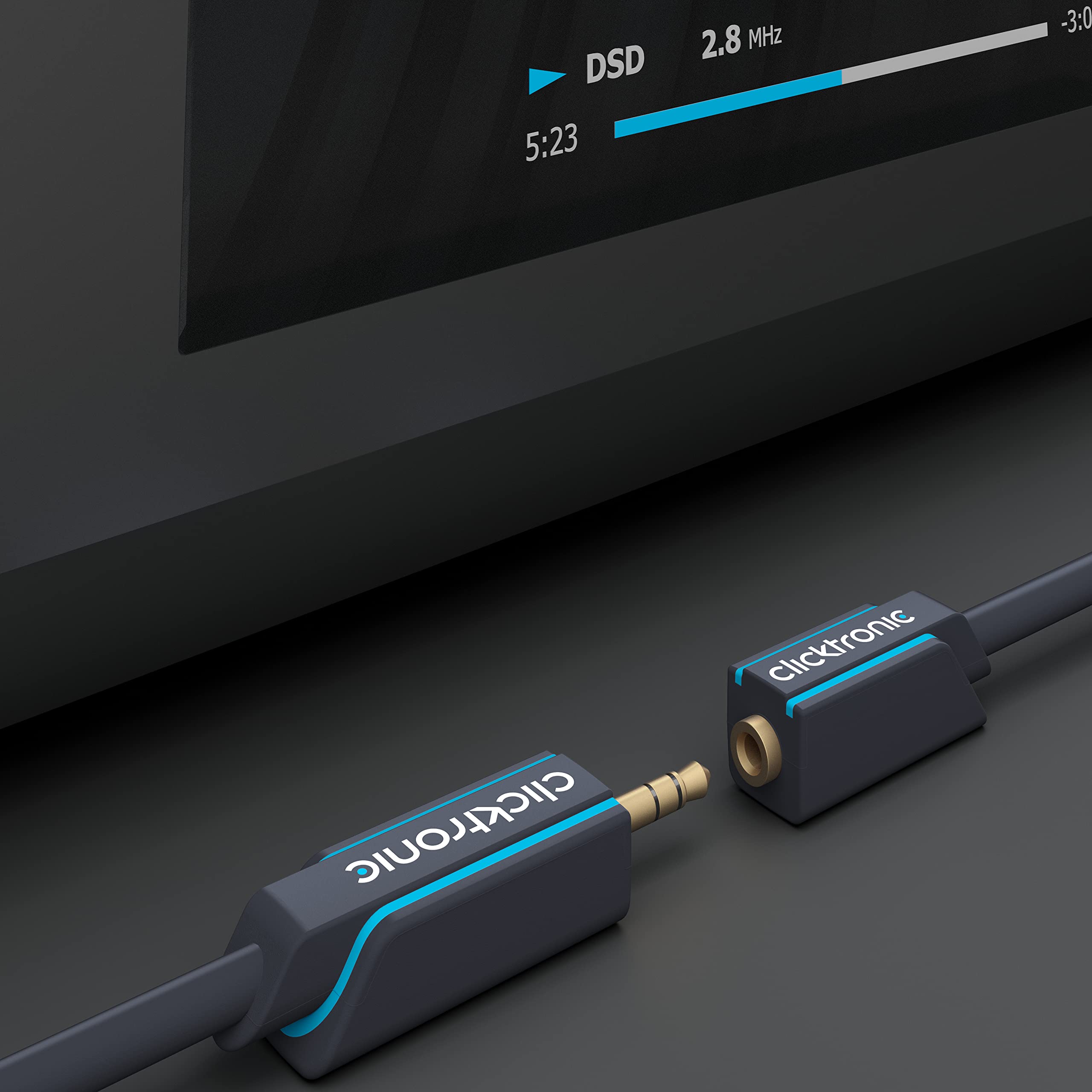 Clicktronic 3,5 mm AUX naar cinch adapterkabel, stereo/MP3 audio verlengkabel, hoofdtelefoonverlenging, 3,5 mm jackverlenging, 1 m lengte Clicktronic 3,5 mm AUX naar cinch adapterkabel, stereo/MP3 audio verlengkabel, hoofdtelefoonverlenging, 3,5 mm jackverlenging, 1 m lengte