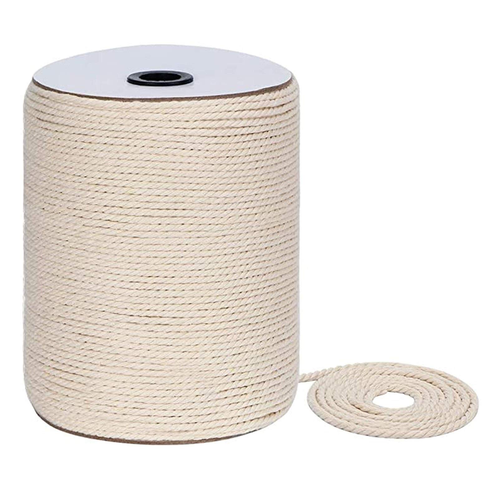 Cuerda De Yute 3 mm x 300m Cuerda de algodón Cuerda Multiusos DIY de DIY Cuerda de algodón Twisted Macrame Cordón de algodón para Manualidades Colgantes Cordel Yute