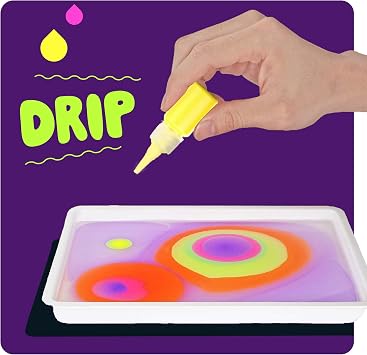 Glow in The Dark Marble Paint Kit for Kids - Water Marbling Painting Set | Art Set for Boys & Girls Ages 6, 7, 8, 9, 10, 11, 12 Year Old - Kid Crafts Birthday Gifts Toys - Arts Craft Activities