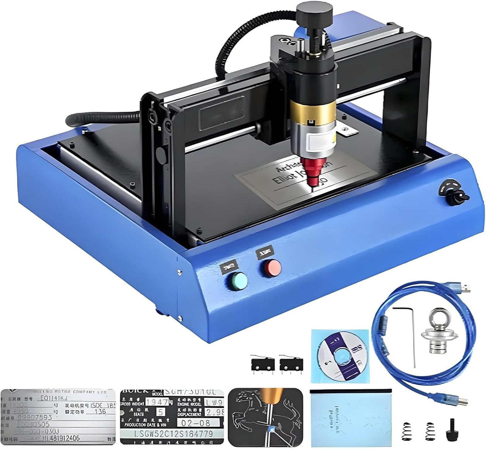 400W Electric Metal Marking Machine,Steel Plate Engraving Machine,Jewelry Engraving Machine Tools,Dot Peen Marking Machine for Metal Nameplate Tag Marking 200x150MM