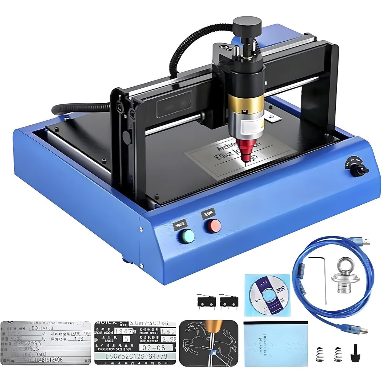 400W Electric Metal Marking Machine,Steel Plate Engraving Machine,Jewelry Engraving Machine Tools,Dot Peen Marking Machine for Metal Nameplate Tag Marking 200x150MM