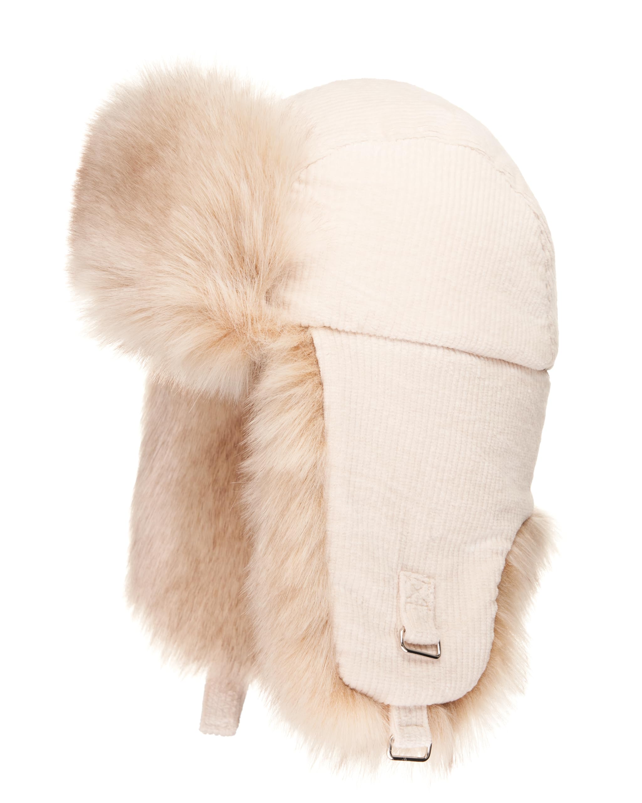 Futrzane Trappermütze aus Cord - Ushanka Damen - Winter Mütze mit Ohrenklappen