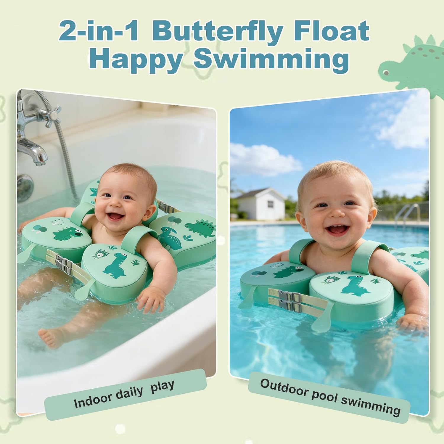 Baby Non-Inflatable Swimming Pool Float with Anti-Flip Design | Spring Swim Water Float Newborn Pool Floats with Solid Pearl Foam for 3-36 Months Infants Sea Pool Beach Essentials