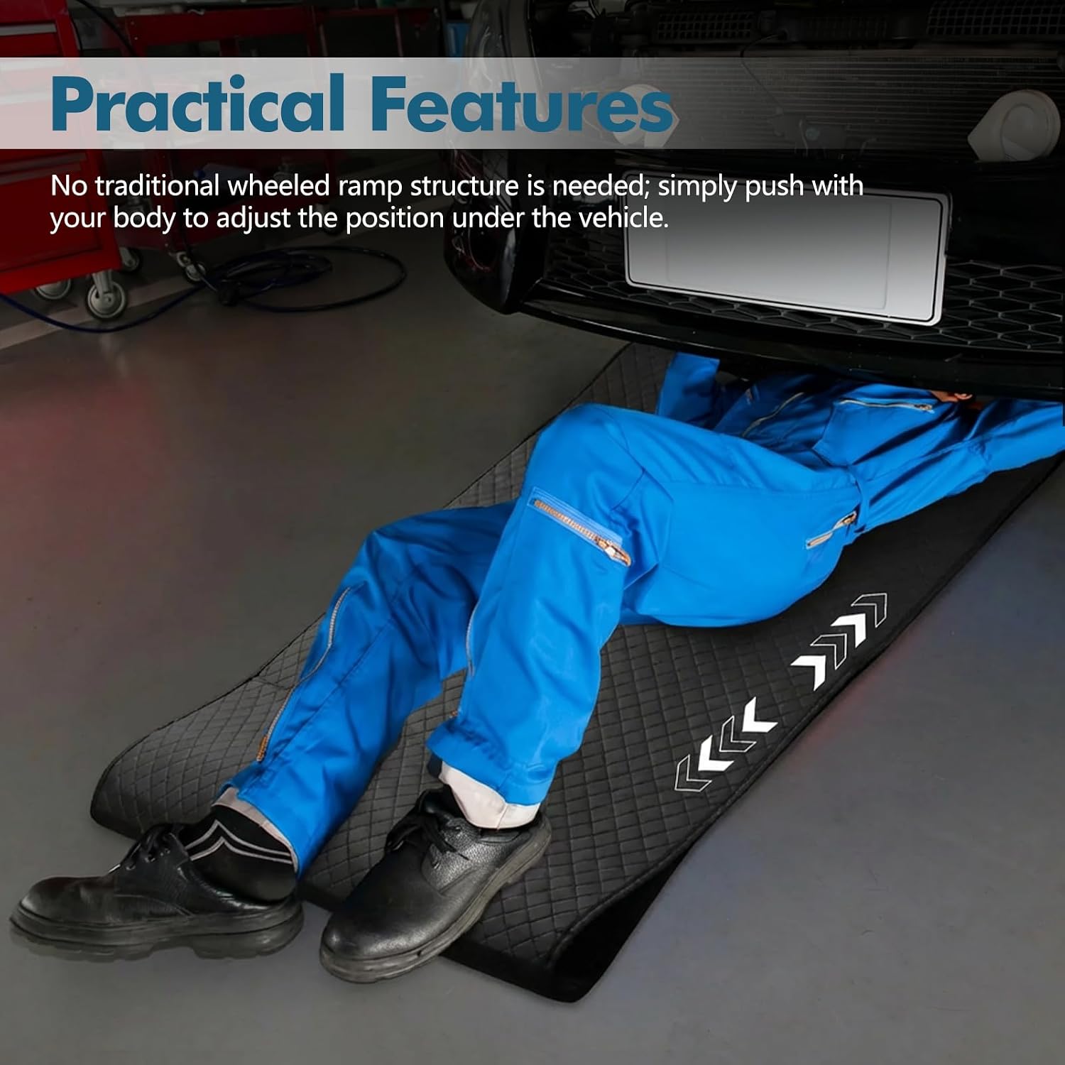 Rolling Creeper Mat, 58" x 27" Under Car Repair Mat, Anti-Slip, Foldable Portable Automotive Repair Pad with Storage Bag for Low Clearance, Car Accessories for Working On The Ground