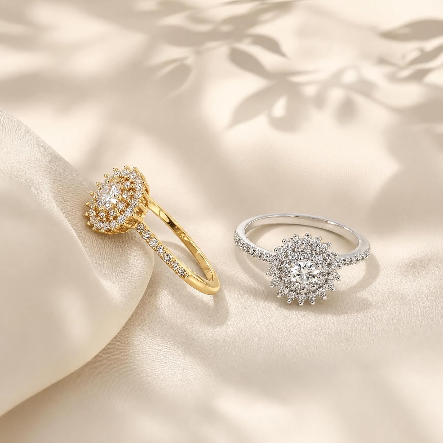 PCY 14K Gold Plated Rings,Pearl Edition Gold Rings for Women,Luxury Rings for Women,Pearl Edition Promise Eternity Gold Rings to Wear Daily.