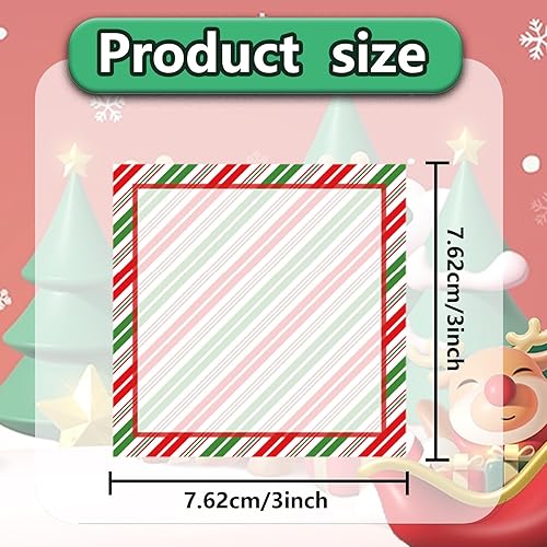 Miniatura 2 de 9 notas adhesivas de caramelo de Navidad de 3 x 3 pulgadas, lindos blocs de notas de caramelo de Navidad, notas de notas de caramelo de invierno