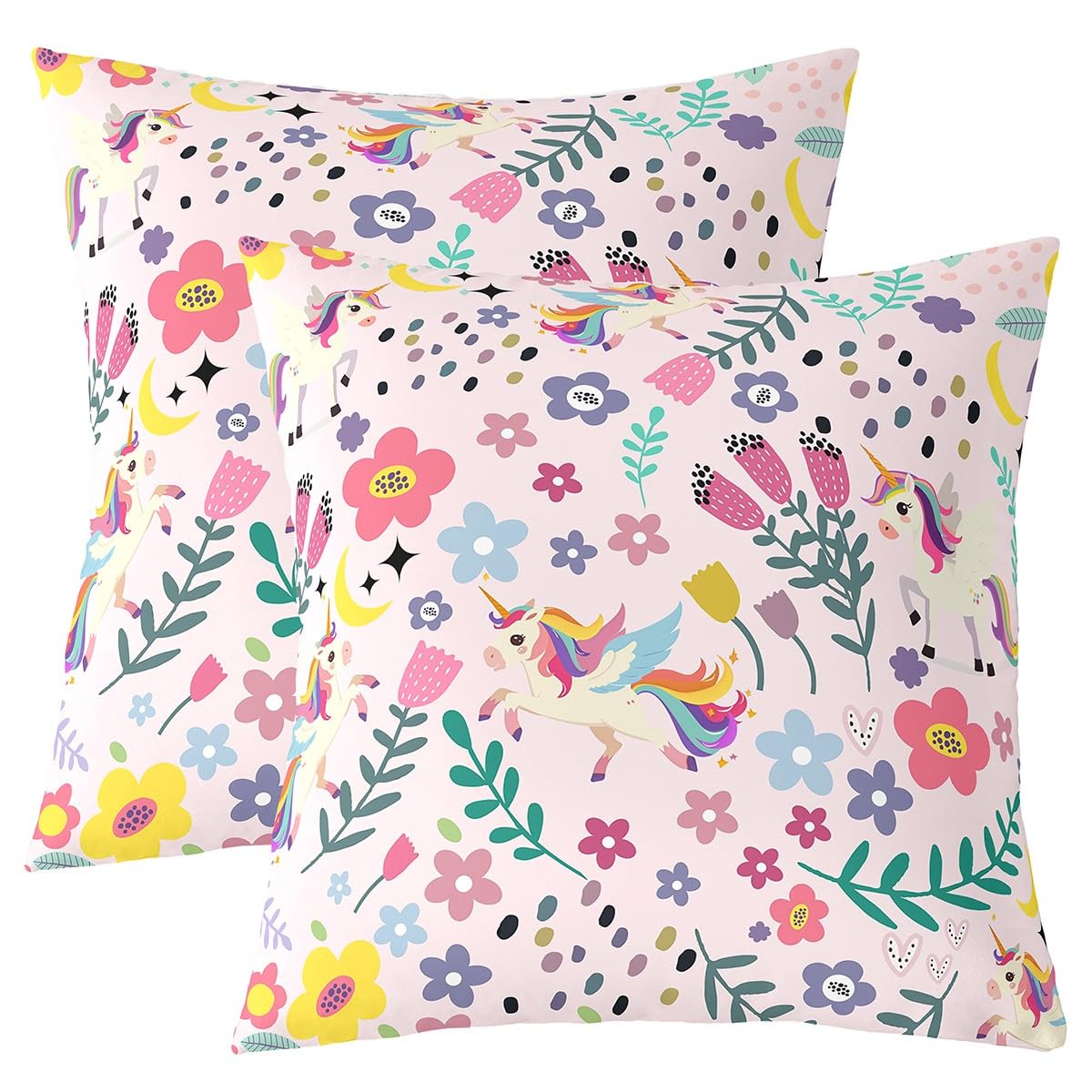Cadeau licorne taie d'oreiller rose motif dessin animé pour lit enfant