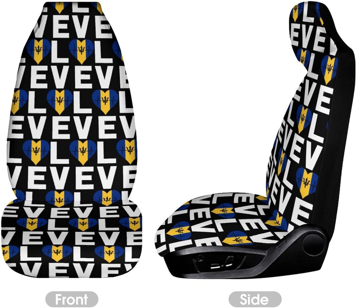 I Love Barbados Funny Car Seat Covers Non-Slip Universal Fit image 3