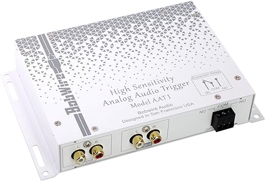 Audio Detection Device w/ 12V Trigger Outputs & Expansion Relay by BobWire, Model AAT1 - High Sensitivity - Add a 12V Trigger to Any Audio System!