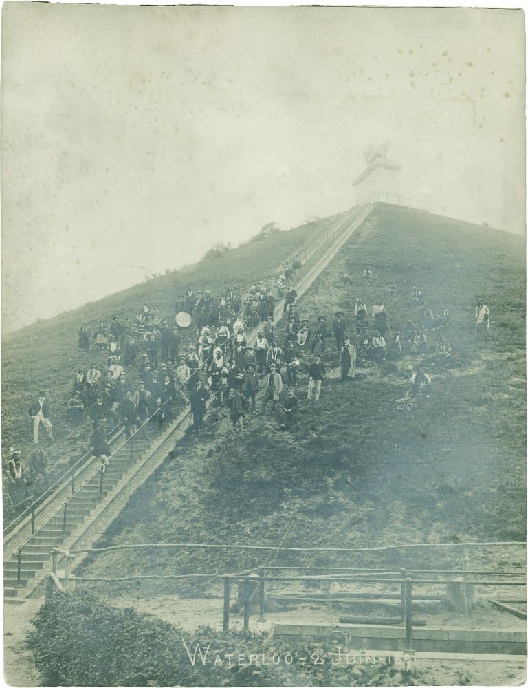 Buffalo Bills Wild West Show In Europe At Waterloo Photograph Excursion To The Historic Battlefield At Waterloo Monument Buffalo Bill And Various Members Of His Wild West Show Photographed While On Th