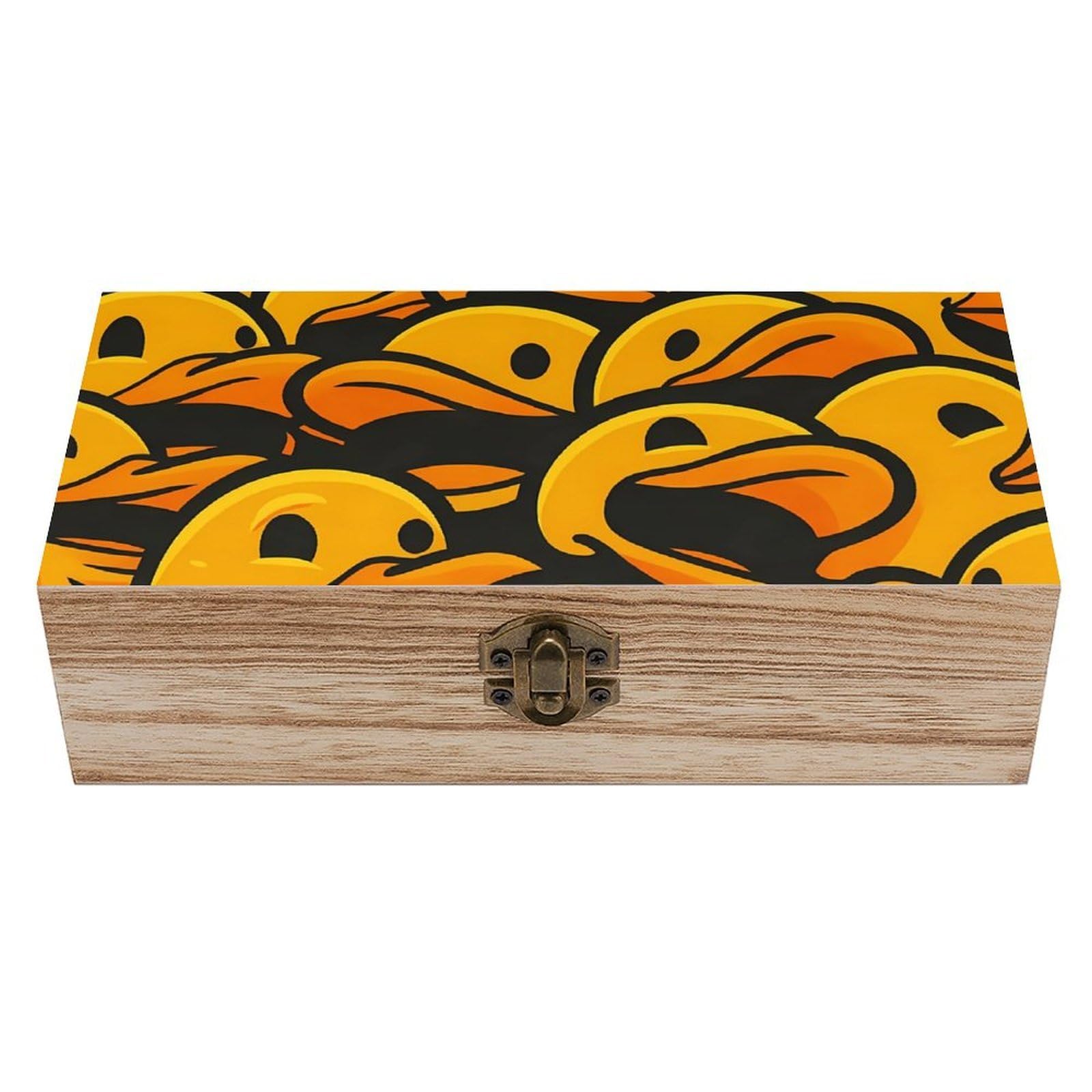 Oudrspo Funny Duck Face Retro Wooden Storage Box Keepsake Jewelry Decorative Art Storages Box Gift Boxs