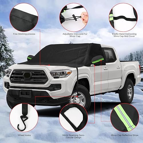 Miniatura 10 de sportuli Cubierta de nieve para parabrisas y ventana lateral delantera de repuesto para Jeep WranglerJeep Gladiator, tela Oxford 600D, cubierta de