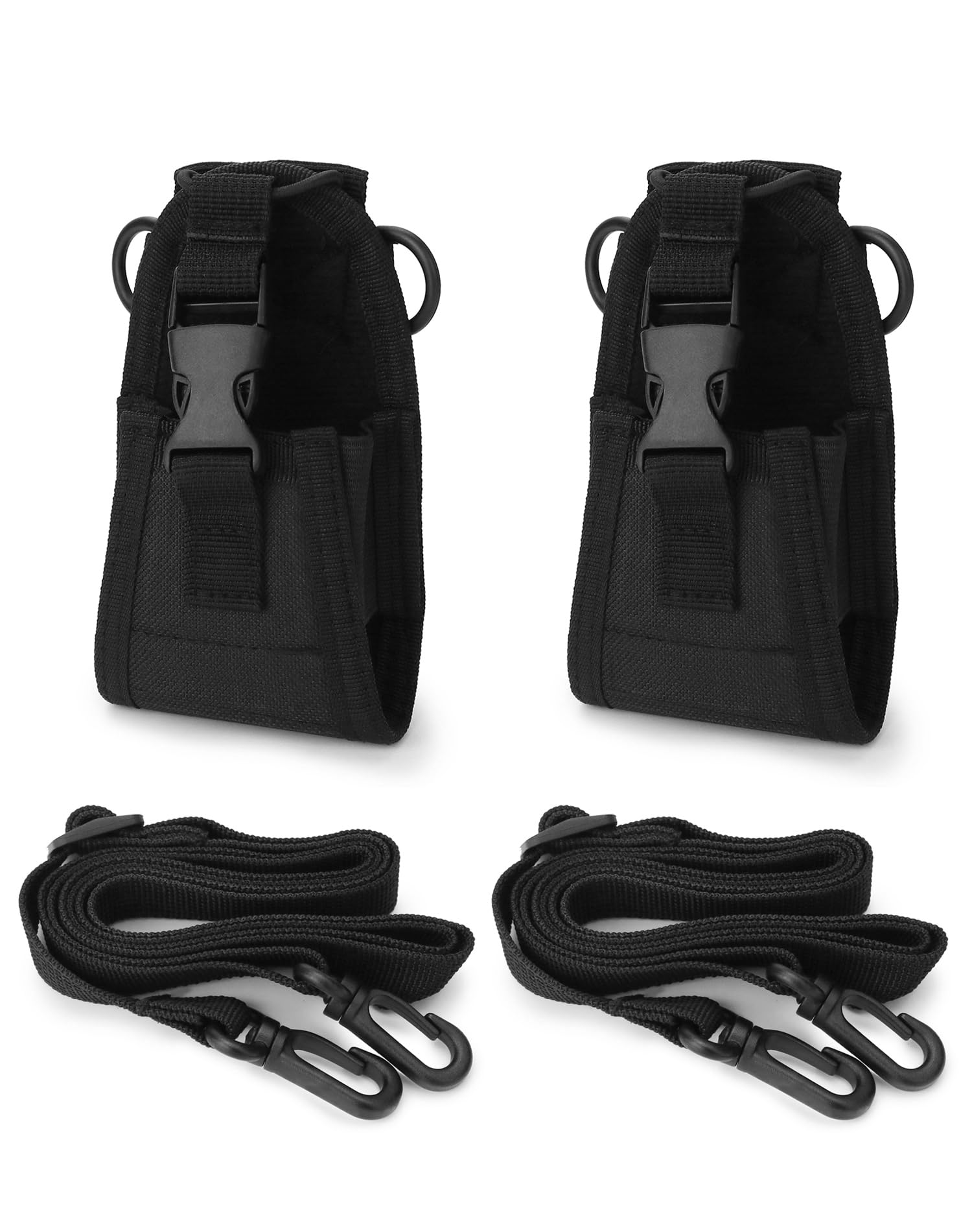QWORK Radio Pouch Case Holder - 2 Pack Tactical Walkie Talkie Pouch Multi-Function Intercom Bag for Polic Fireman Security Officer Compatible with Most Two-Way Radios, Black-picture-30
