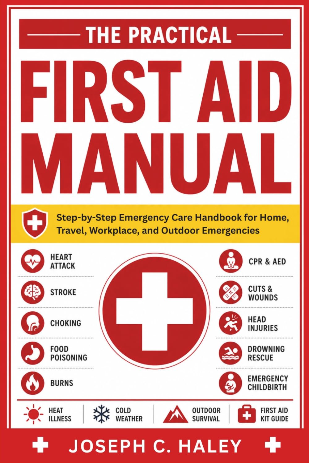 The Practical First Aid Manual: Step-by-Step Emergency Care Handbook for Home, Travel, Workplace, and Outdoor Emergencies