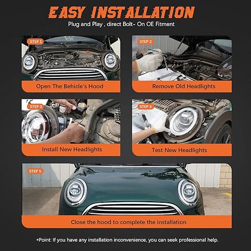 Miniatura 5 de Partzer Kit de montaje de faros compatible con Chevrolet Silverado 1500Chevy Silverado 1500 2016 2017 2018 2019, conjunto de faros delanteros de