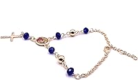 Vista 3 de Pulsera Rosario Pequeño Colgante Virgen de Guadalupe y Crucifijo