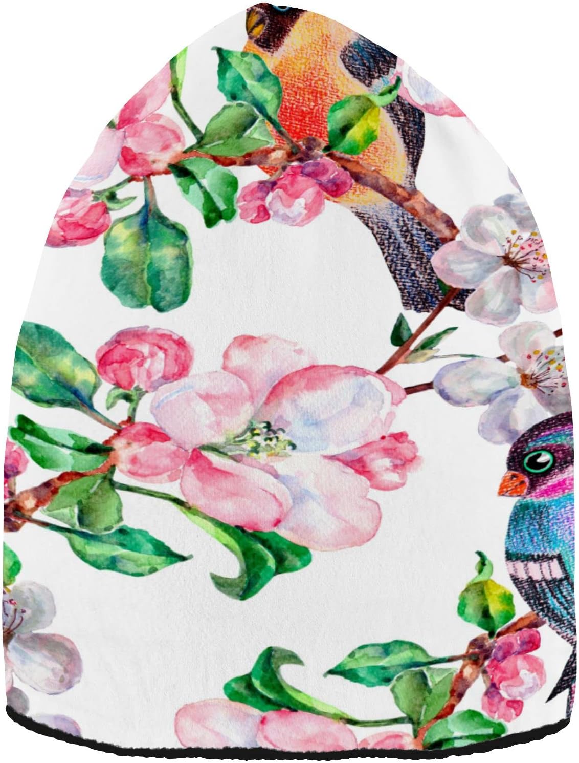 – Men Women Beanie Hat Robin Bird Flower Beanie Cap Thermal Watch Cap Unisex Headwear Skull Cap Cuffed Hat Winter Hats Multicoloured