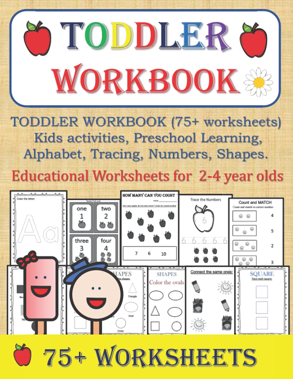 Buy TODDLER WORKBOOK 75 Worksheets Kids Activities Preschool 