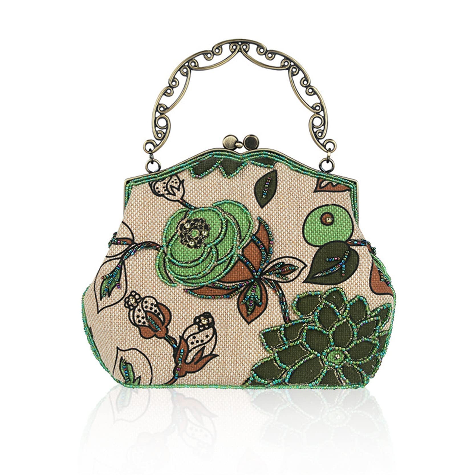 Pochette Da Sera Donna Con Strass E Fibbia A Fiore, Borsa Da Mano In Pelle PU, 21x6x10 Cm, Per Matrimoni E Feste