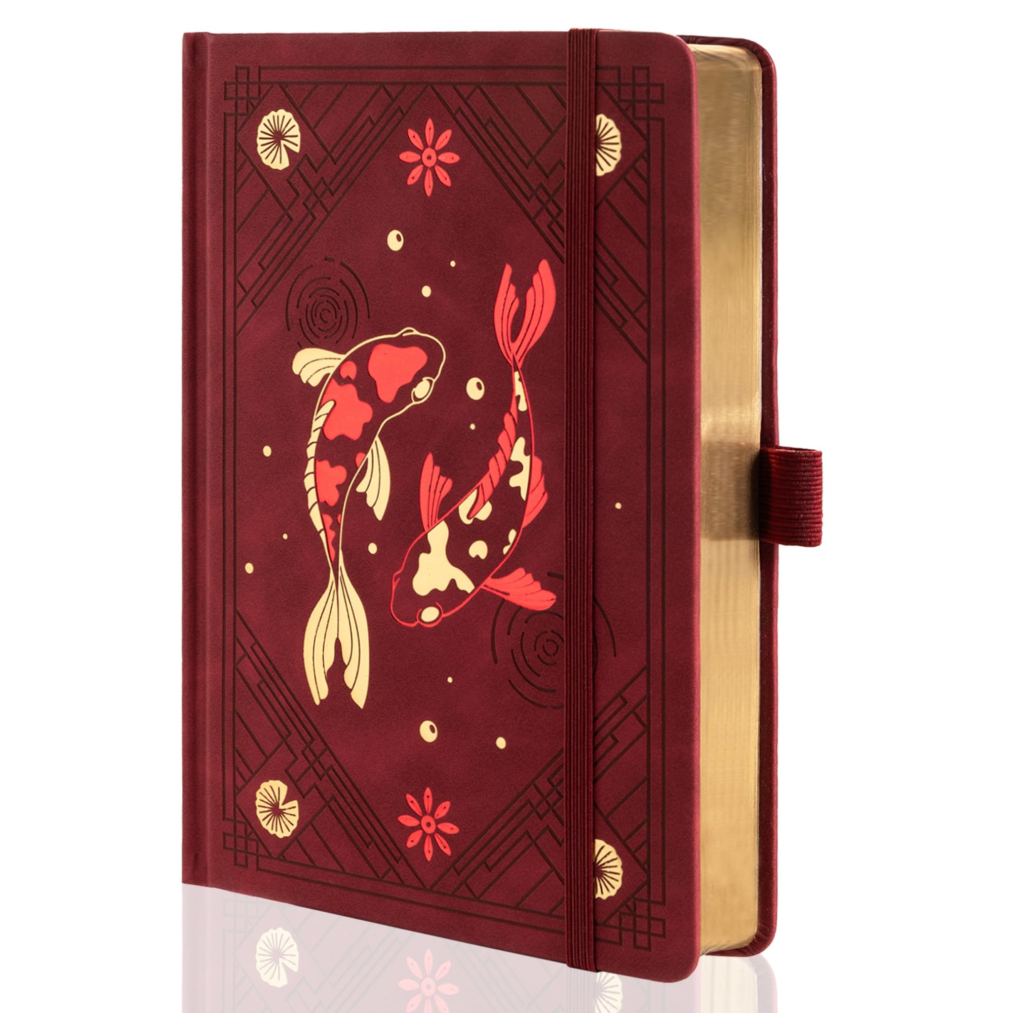 TIEFOSSI Dotted Journal Notebook, Aesthetic journal for Women & Men with Koi Fish Cover, A5 Hardcover Notebook with Ribbon, Dot Journals for Writing, Drawing, Planning, 190 Numbered Pages — image 1