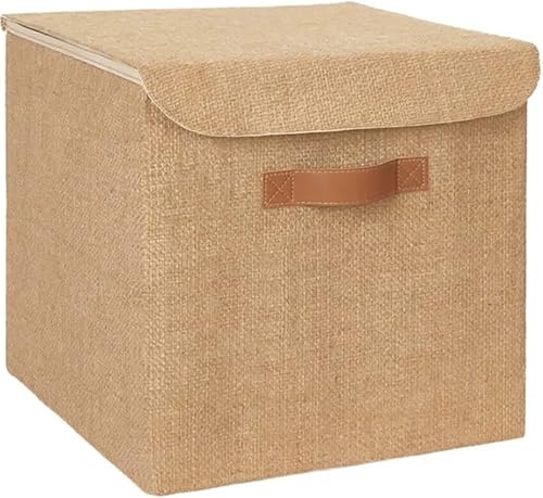 Cajas de almacenamiento plegables con tapas, contenedores de almacenamiento de tela con tapas, organizadores de armario para almacenamiento de ropa,