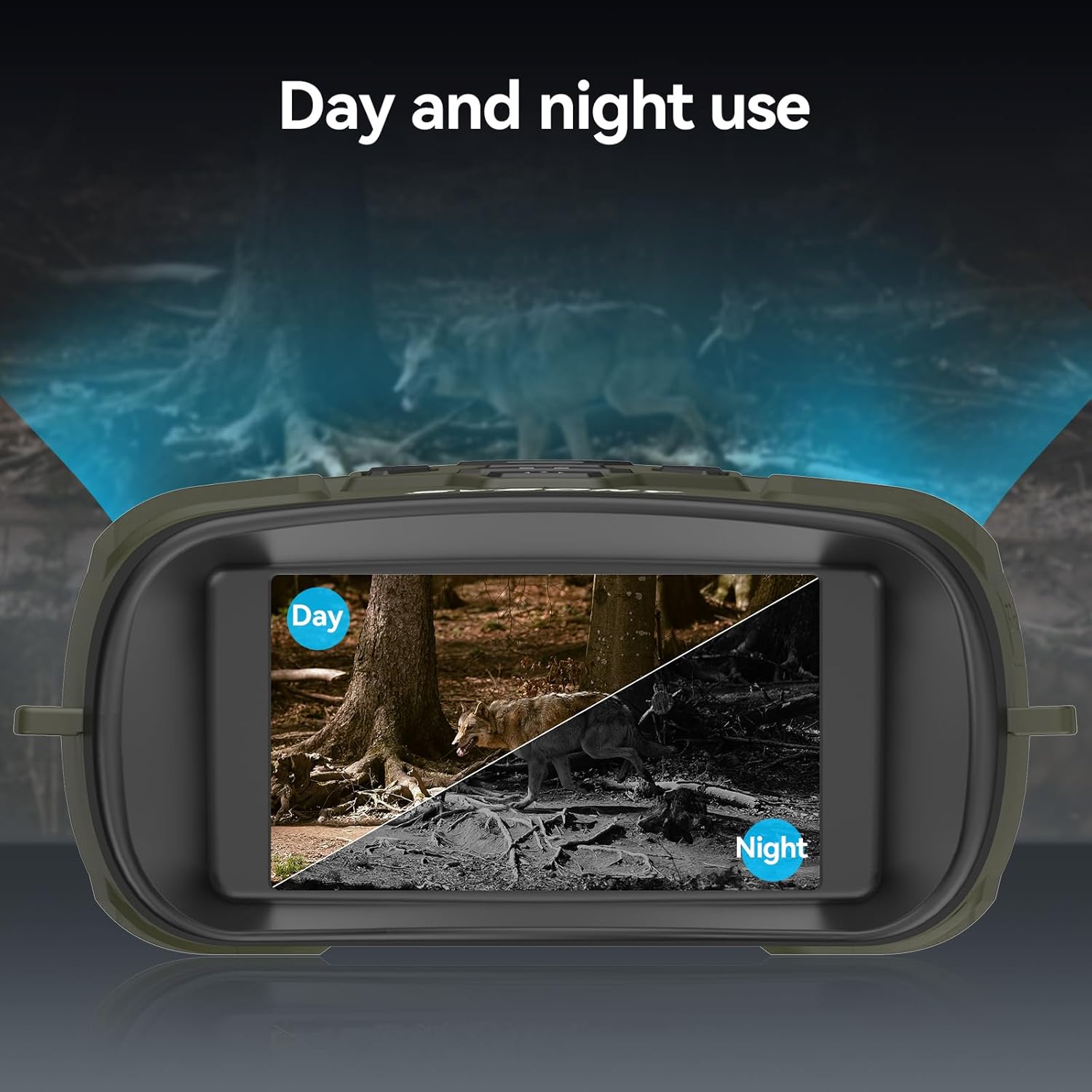 SVBONY Night Vision Goggles, 4.3" Screen Night Vision Binoculars for Adults, 4K HD IR Binoculars - 8X Digital Zoom, Rechargeable Binoculars with 32GB TF Card for Hunting & Tracking (Green) - Image 7