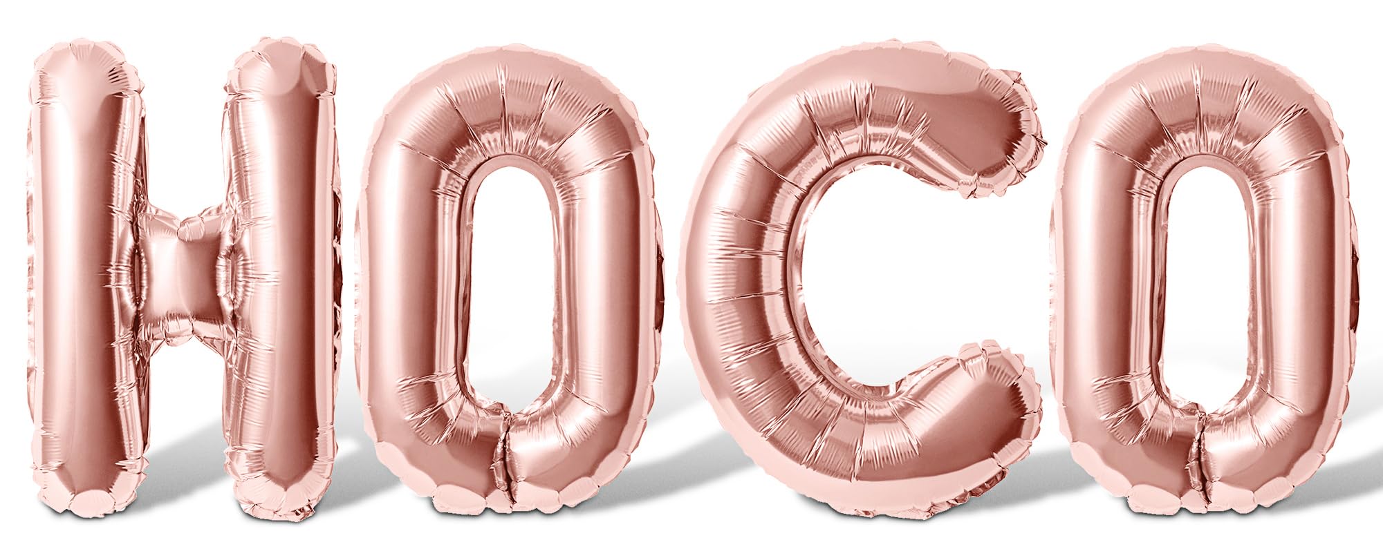Letter Balloons - HOCO 16" Inch Alphabet Letters Foil Mylar Balloon Homecoming Party Banner (Rose Gold)