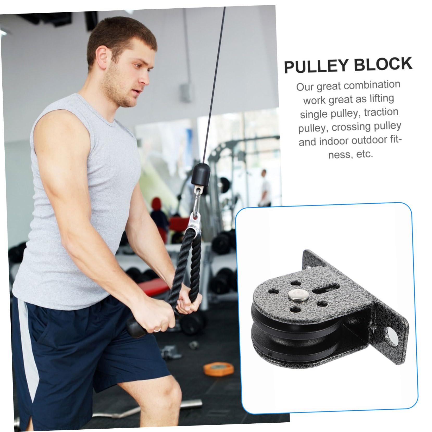 UPKOCH Polea de Rodamiento para Entrenamiento y Bloque de Poleas para Entrenamiento con Montaje en Pared Resistente Corrosión Silenciosa Desplazamiento para Accesorios en Fitness en Casa