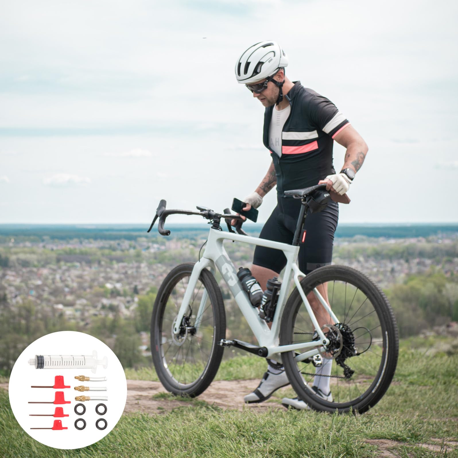 Toddmomy Outil de réparation des Freins Outil de réparation de vélo kit d'outils de réparation de vélo Trousse saigner Tube de Purge de Frein kit de Purge de Frein de vélo Métal
