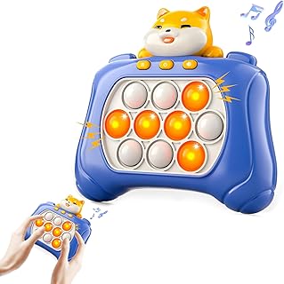 DOLOOWEE Pop Fidget Game,Sensory Fidget Toys for Kids,Handheld Game Toy,Push Bubble Stress Light-Up Toys,Electronic Pop Light Up Games for Ages 3-12 Year Old Girls and Boys Birthday Gifts (Blue)