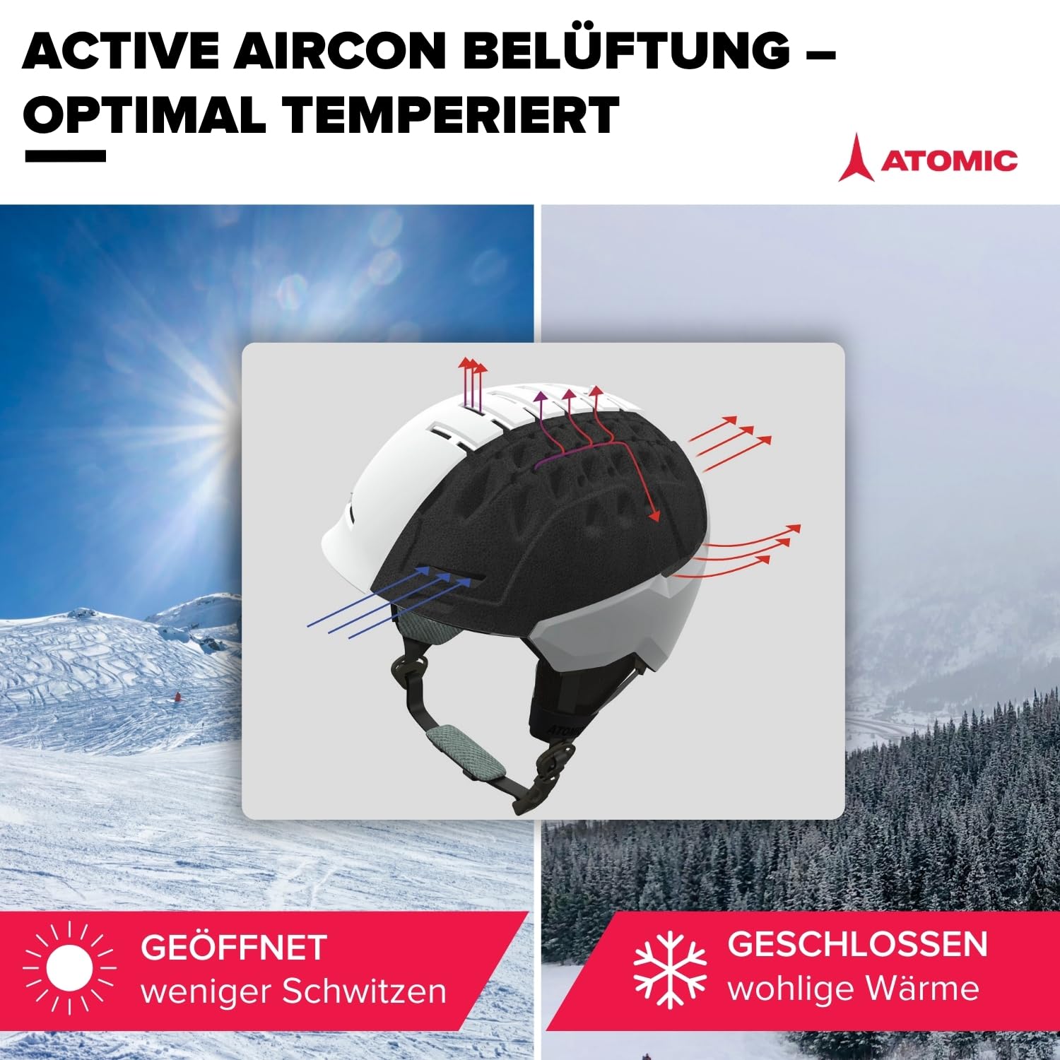 ATOMIC Savor Skihelm rot rot