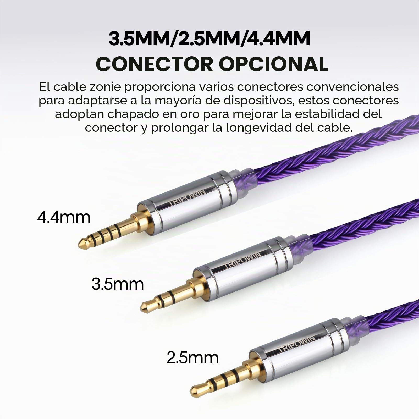 Linsoul Tripowin Zonie 16 Core Silver Plated Cable SPC Earphone Cable (2pin-0.78, 4.4mm, Violet)