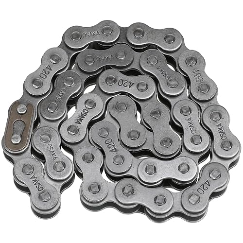 Miniatura 6 de YOXUFA Cadena de eje de arranque delantero de 420 eslabones de 42 L, eslabones maestros estándar para Coleman BT200X CT200U Trail 200 CT200U-EX Baja