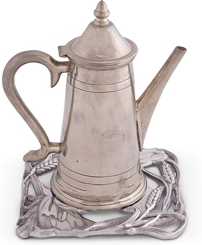 Miniatura 4 de Arthur Court Diseños Caballo de aluminio con salvamanteles de trigo sartenes calientes ollas platos o tetera 8 pulgadas de diámetro