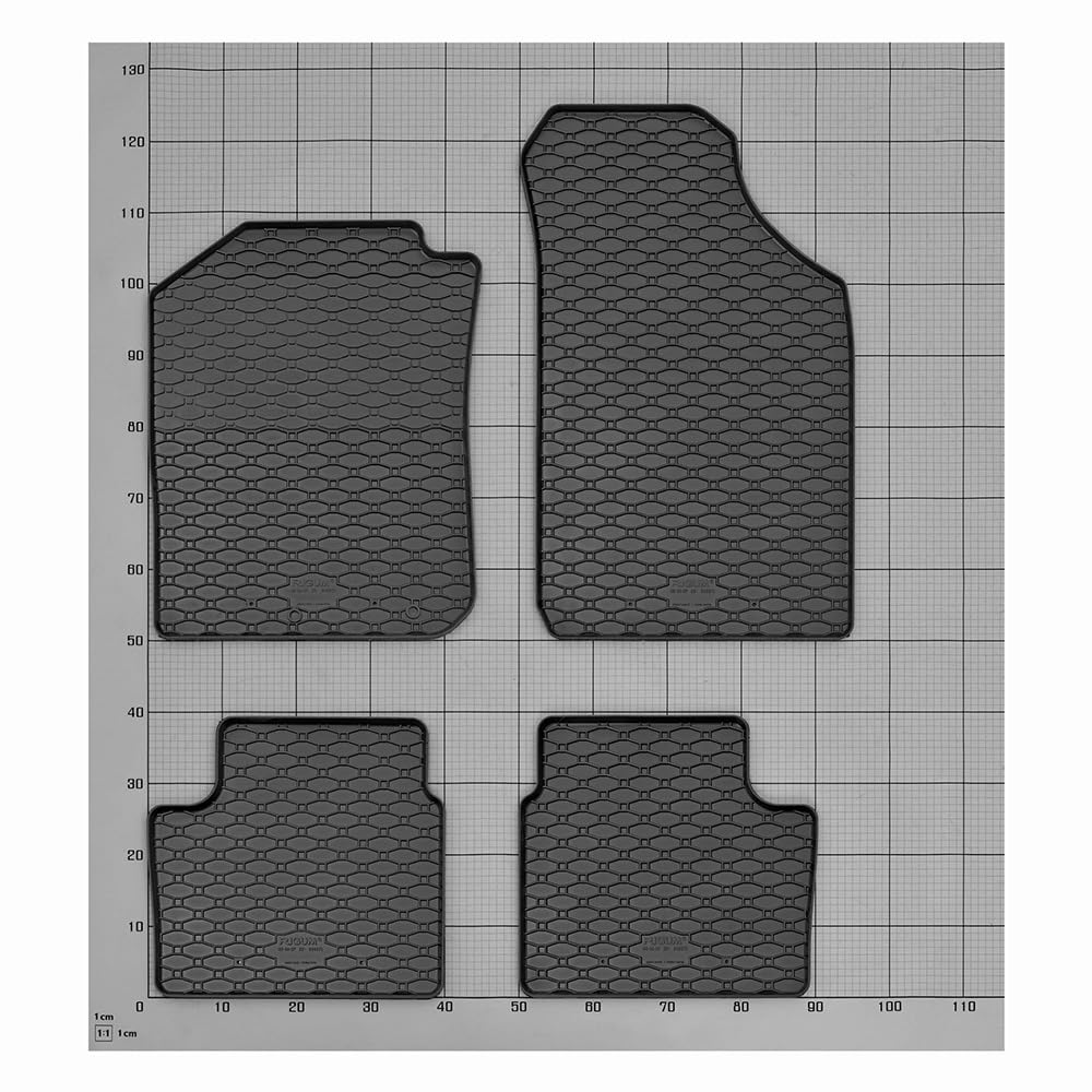 Car Lux Duo AR07016 + AR07025 - Conjunto de Alfombra Protector Maletero de Goma y Alfombrillas de Goma a Medida para Dacia Spring Desde 2022