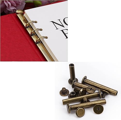 Miniatura 14 de Kit surtido de 120 tornillos Chicago para atornillar, 6 tamaños (M5 x 6/10/15/25/30/1.772 in), acero al carbono niquelado (negro)