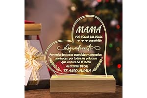Personalized Wooden Base Lamp Gifts for Mom in Spanish-Birthday Mother