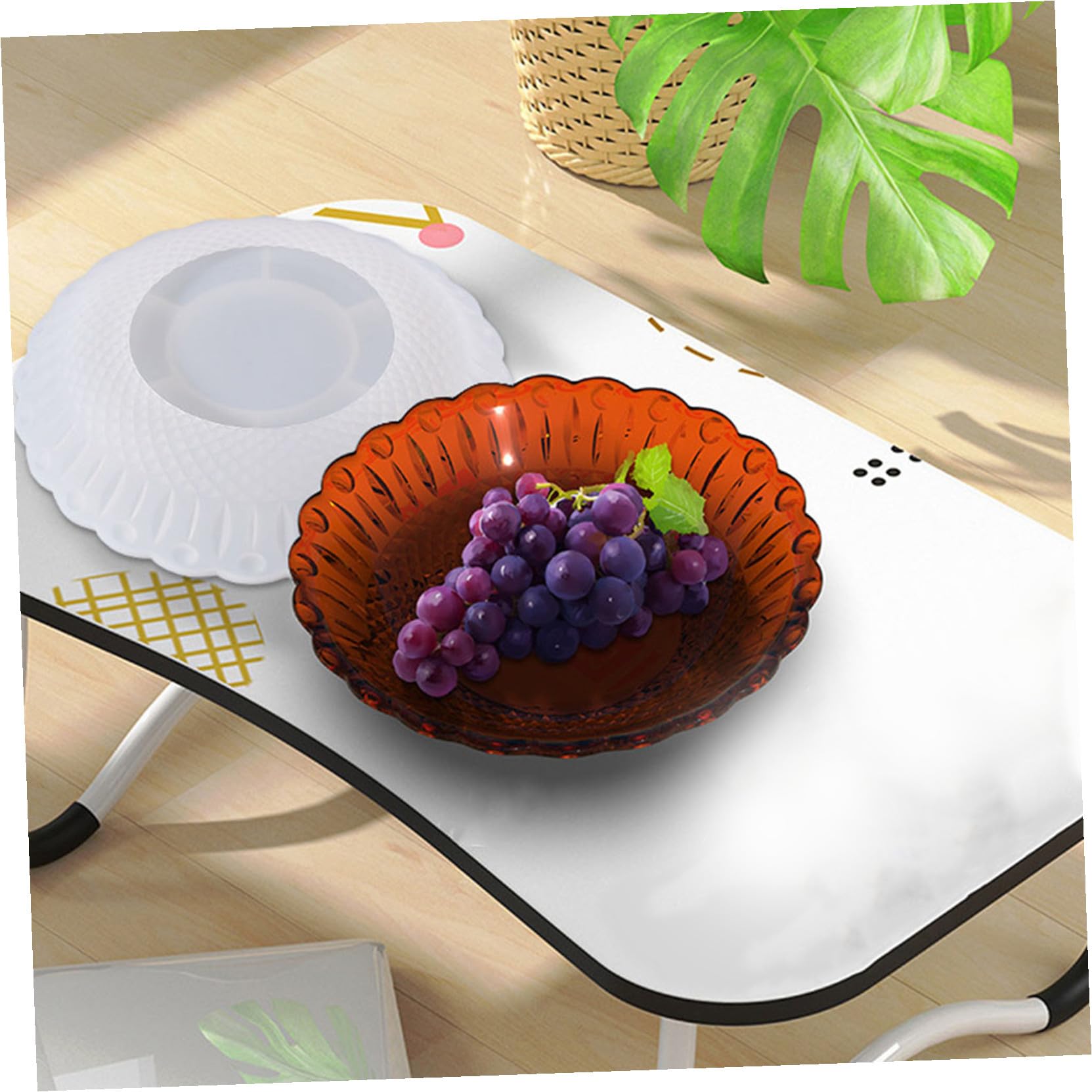 Moule en Silicone pour Plateau de Service Fruité, Grand Motif Dentelé