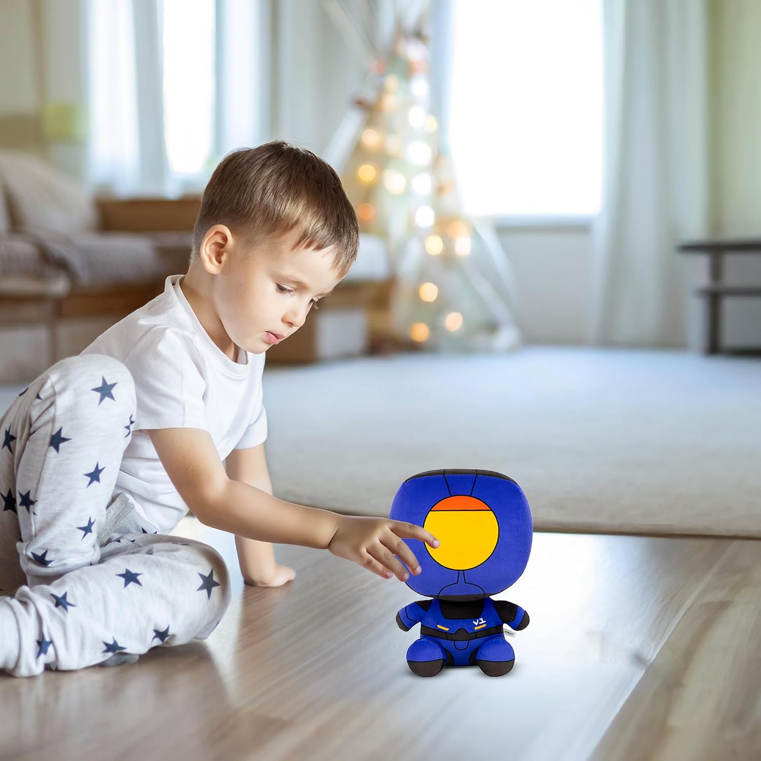Action Plush Toy, Soft Gaming Style Stuffed Animal, Huggable, for Kids, Birthday Gift, Decoration (Blue)
